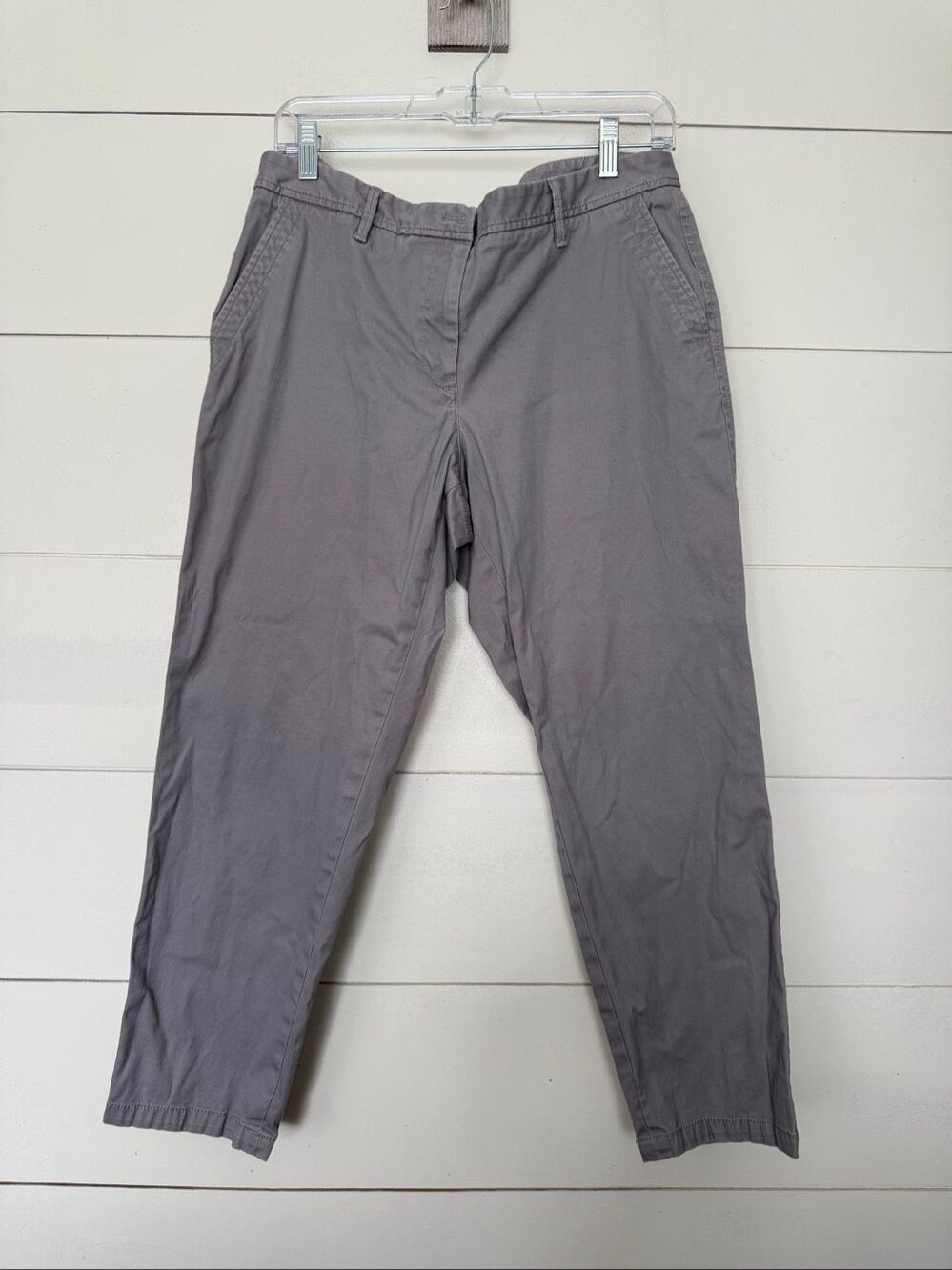 Talbots Women’s 12P Grey Relaxed Chino Pants Ankle